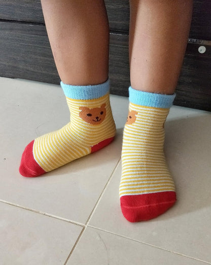 RATIVE Non Skid Anti Slip Crew Socks With Grips For Baby Infant Toddlers Kids Boys