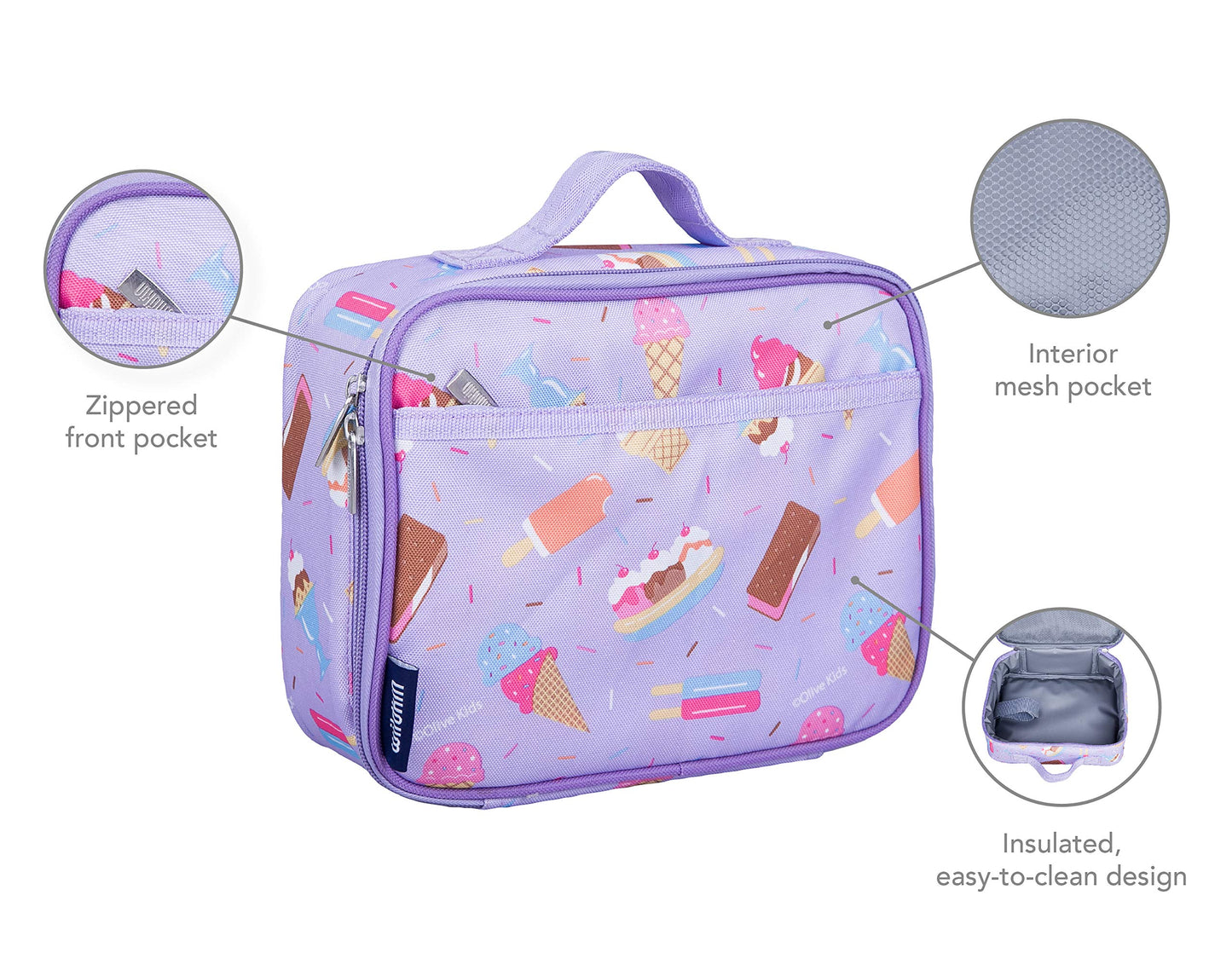 Wildkin Kids Insulated Lunch Box Bag for Boys & Girls, Reusable Kids Lunch Box is Perfect for Elementary, Ideal Size for Packing Hot or Cold Snacks for School & Travel Bento Bags (Groovy Mermaids)