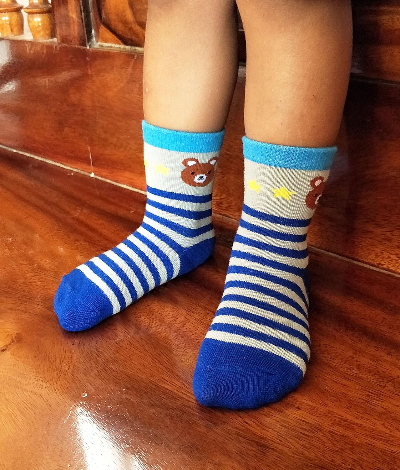 RATIVE Non Skid Anti Slip Crew Socks With Grips For Baby Infant Toddlers Kids Boys