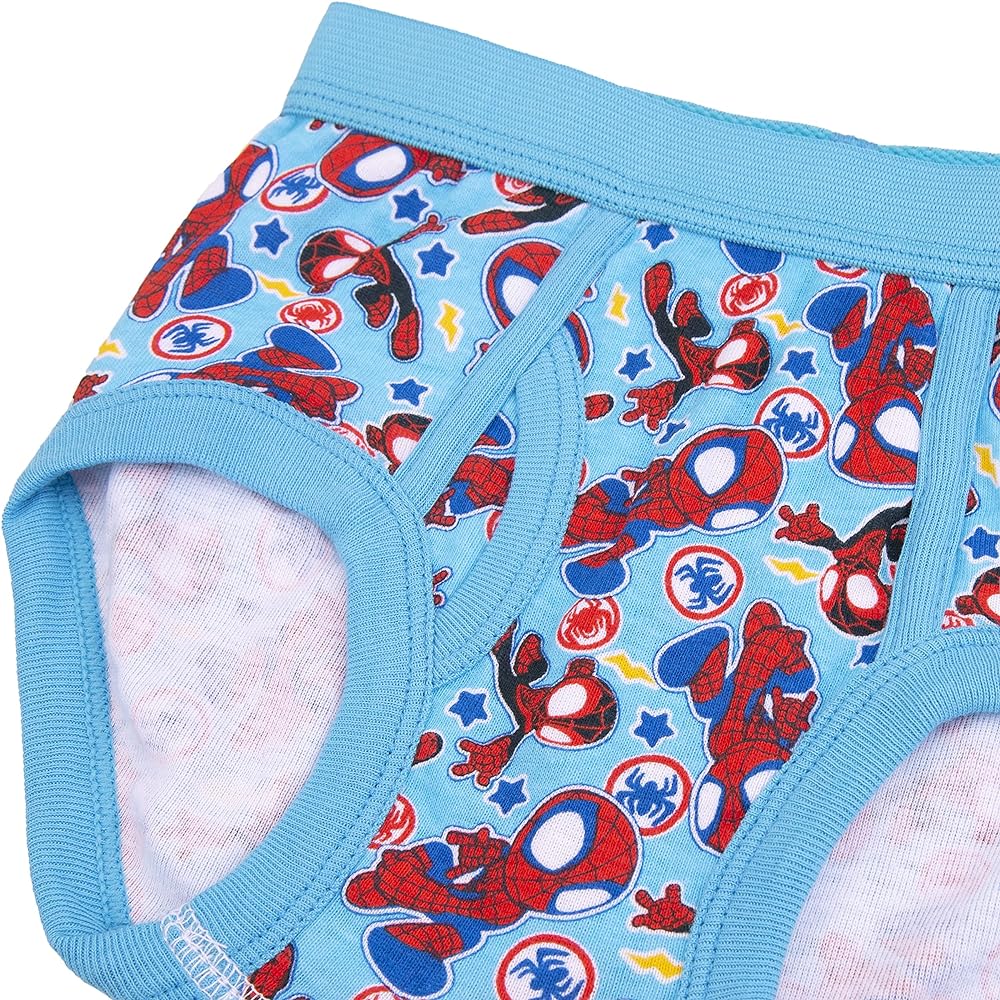 Boys' Toddler Spiderman and Superhero Friends 100% Combed Cotton Underwear Multipacks with Iron Man, Hulk & More