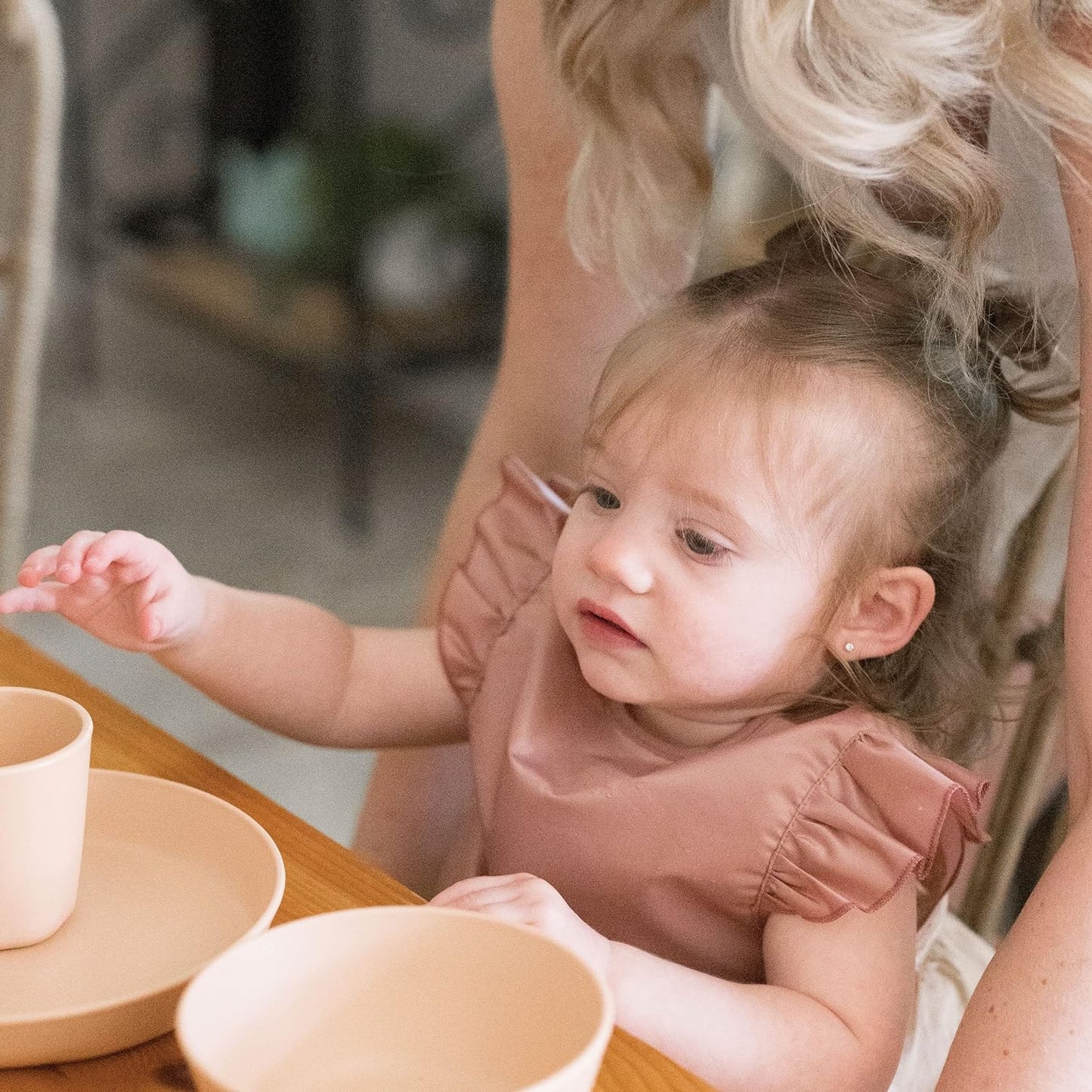 Tiny Twinkle Mess Proof Baby Bib - Waterproof Toddler and Baby Apron Bib - Machine Washable - PFAS and BPA Free