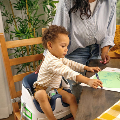 Ingenuity Baby Base 2-in-1 Booster Feeding and Floor Seat with Self-Storing Tray - Slate